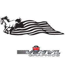 VG866 Custom Running Horse with Flag Decals