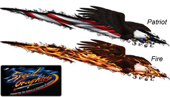 Eagle Side Patriotic & Flame Tear Vehicle Graphics