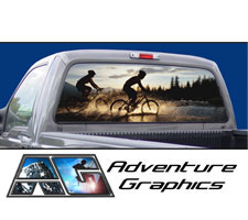 River Crossing Custom Truck Rear Window Graphic by Adventure Graphics