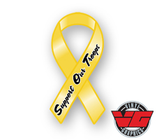 Support Our Troops Yellow Ribbon Decal