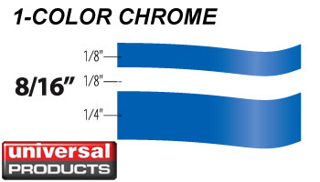 8/16 in x 150 ft Chrome Vinyl Pinstripe by Universal Products