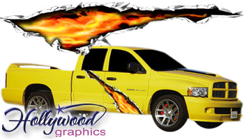Burning Tear Truck and Car Graphics (Large)