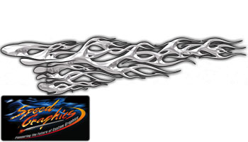 Chrome Side Flames Vehicle Graphics (Medium)