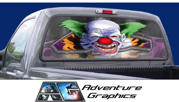 Chuckles the Clown Custom Truck or SUV Rear Window Graphic by Adventure Graphics