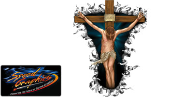 Crucifix Torn Vehicle Decal (Small)