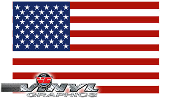 Straight American Flag Vinyl Decals (Large)
