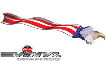 Patriotic Banner w/ Eagle Car and Truck Graphics (Large)