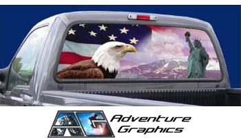 Liberty Custom Truck or SUV Rear Window Graphic by Adventure Graphics