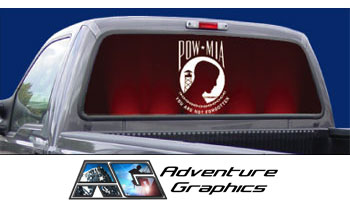 Never Forgotten (POW/MIA) Custom Truck or SUV Rear Window Graphic by Adventure Graphics