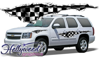 Racing Tear Truck and Car Graphics (Small)