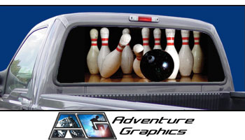 Strike - Bowling Custom Truck Rear Window Graphic by Adventure Graphics