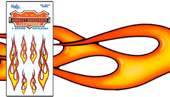 Yellow Accent Flame Stickers