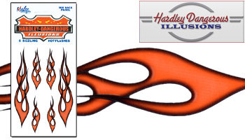 Orange Vinyl Flame Stickers